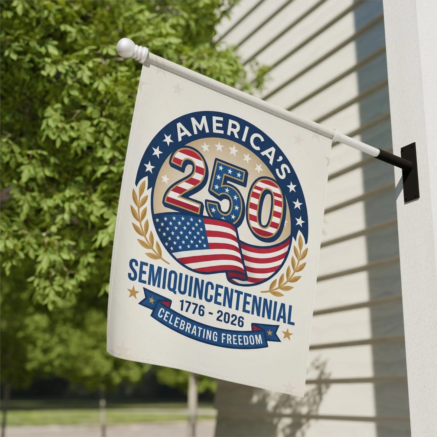 America's 250 Semiquincentennial flag celebrating freedom 1776-2026.