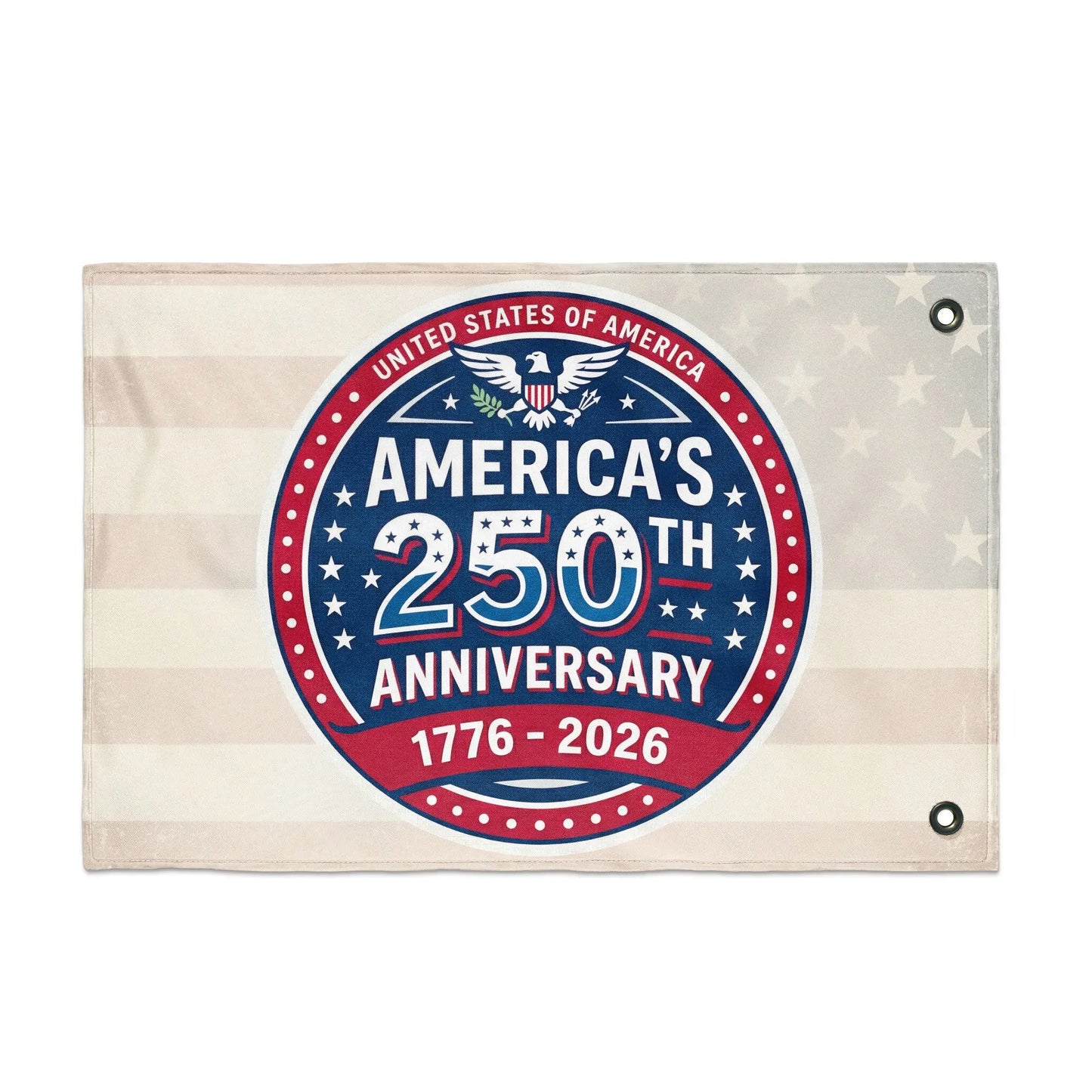 Banner commemorating the United States' 250th Anniversary, 1776-2026.