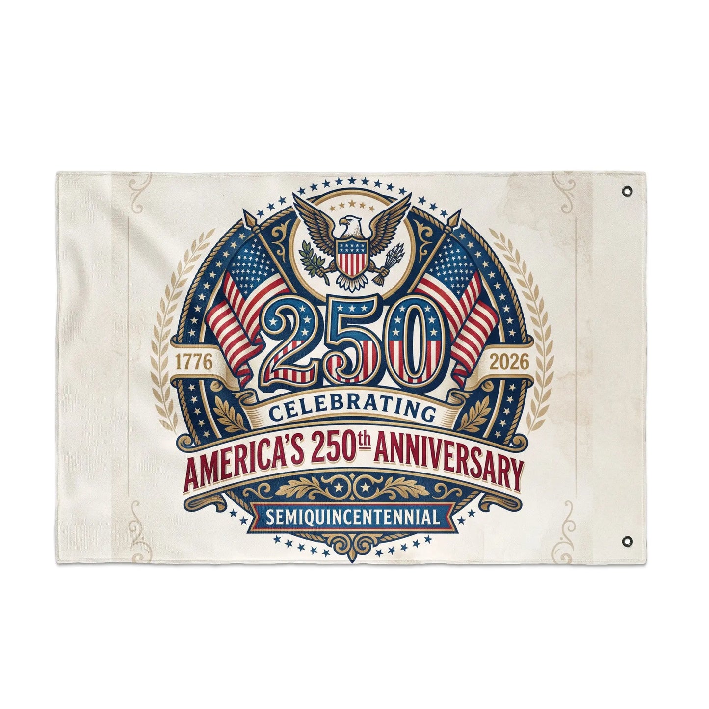America's 250th Anniversary Semiquincentennial banner with eagle graphic 1776-2026.