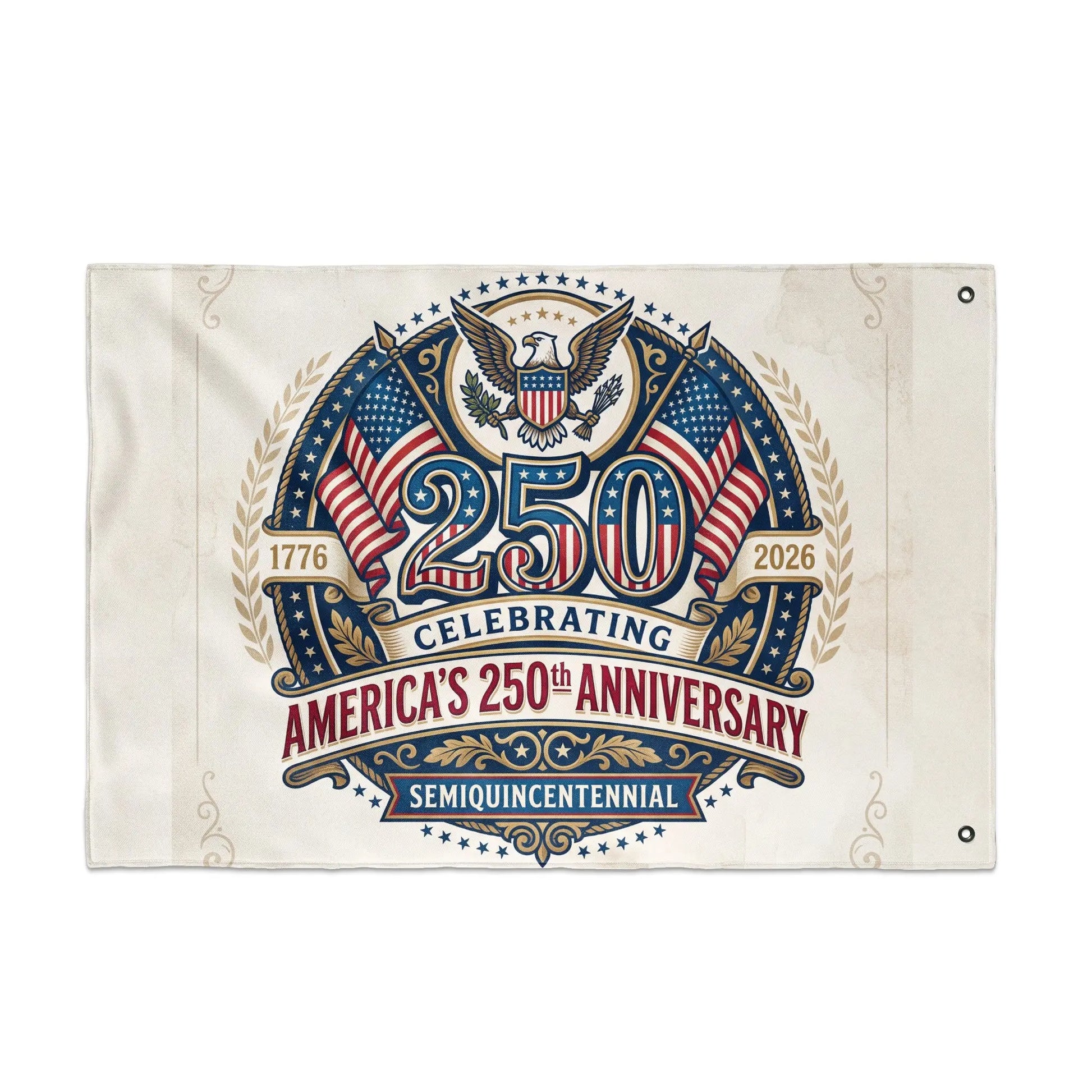 America's 250th Anniversary Semiquincentennial banner with eagle graphic 1776-2026.