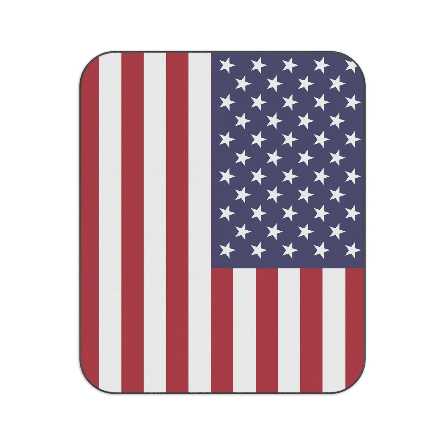 USA flag pattern with rounded corners on a rectangular surface.