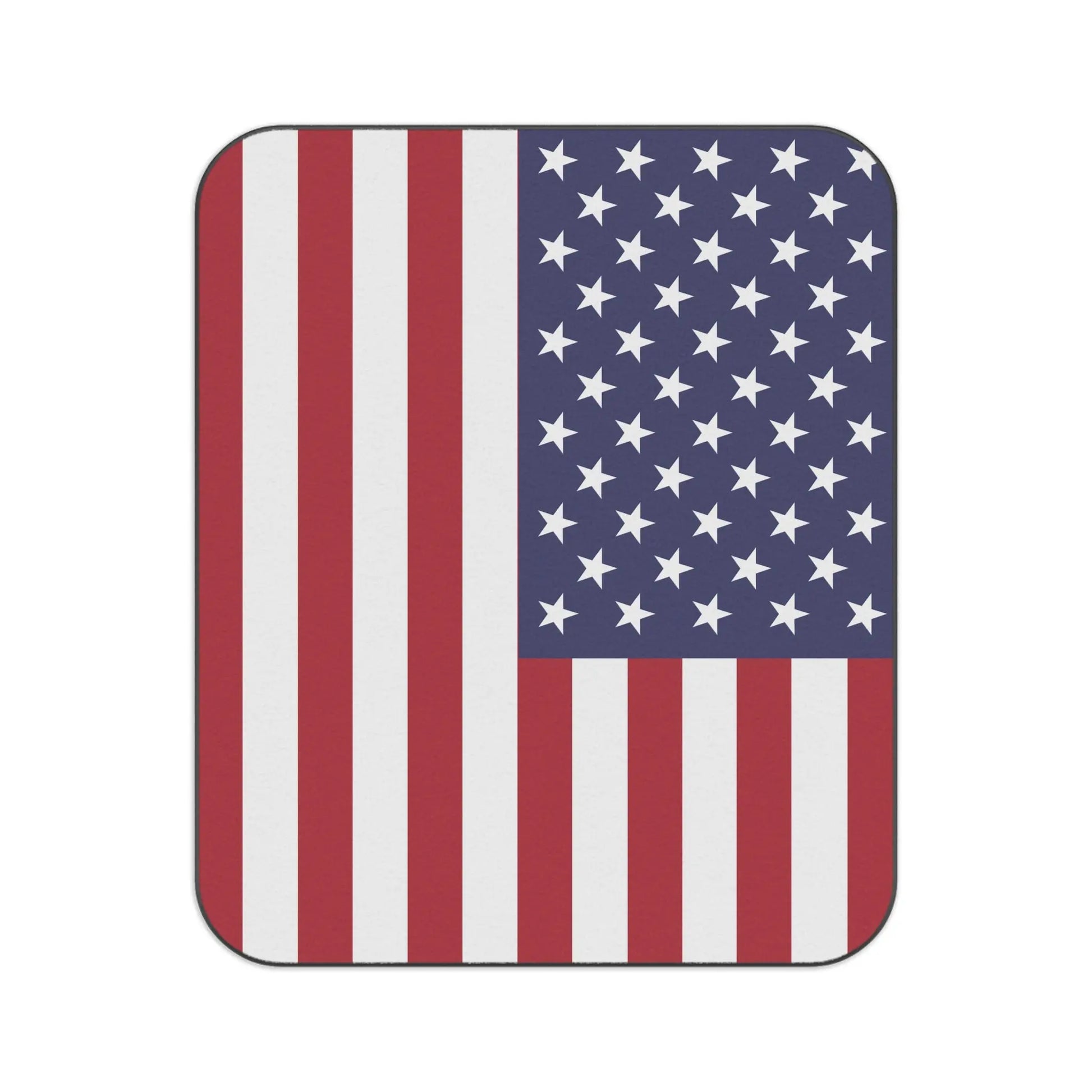 USA flag pattern with rounded corners on a rectangular surface.